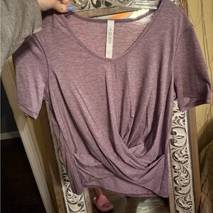 lululemon athletica Purple Short Sleeve wrap Tee